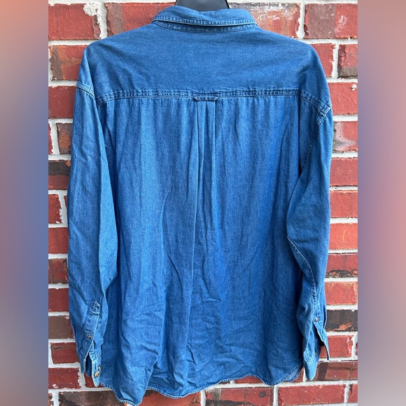 Cabela’s Blue Denim Long Sleeve Button Down 2XLT Shirt Gonzales, Louisiana C9 - Picture 5 of 5